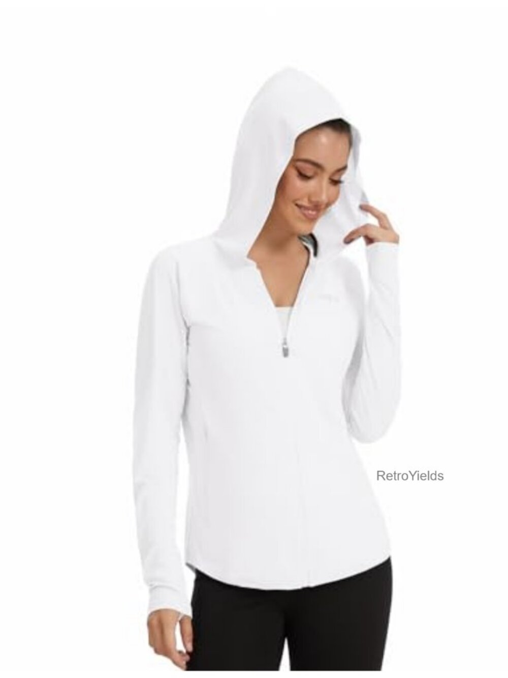 UPF 50+ Sun Protection Hoodie Jacket Lightweight Zip Thumb Hole